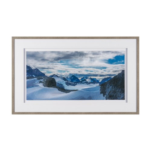 15919 - Skagway, Alaska Mountains by Richard Silver Textured  Framed Art Print Matted under Glass