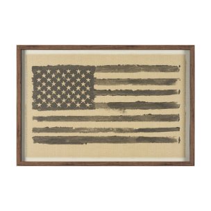 Stars & Stripes by Mercana Studio Hand Embelished Textured  Framed Artwork Matted under Glass