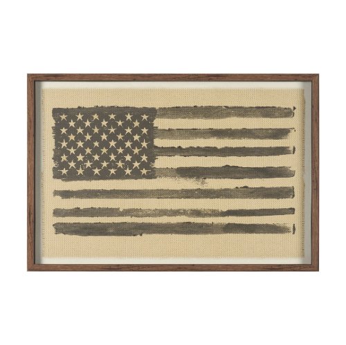 15934 - Stars & Stripes by Mercana Studio Hand Embelished Textured  Framed Artwork Matted under Glass