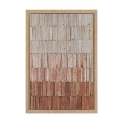102711-FS - Terracotta Wall I by Flora Kouta Hand-Embellished Textured Framed Canvas Artwork