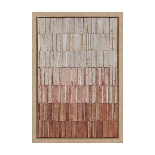 102711-FS - Terracotta Wall I by Flora Kouta Hand-Embellished Textured Framed Canvas Artwork
