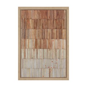 Terracotta Wall II by Flora Kouta Hand Embelished  Textured  Framed Canvas