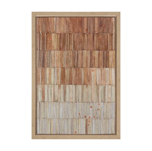 102712-FS - Terracotta Wall II by Flora Kouta Hand-Embellished Textured Framed Canvas Artwork
