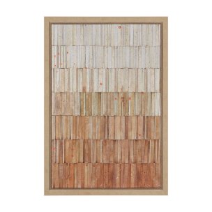 Terracotta Wall III by Flora Kouta Hand Embelished  Textured  Framed Canvas