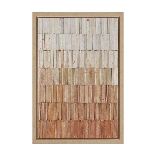 102713-FS - Terracotta Wall III by Flora Kouta Hand-Embellished Textured Framed Canvas Artwork