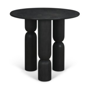 Sonel Matte Black Wood Pedestal Foyer Table