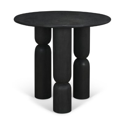 71138-AB - Sonel Matte Black Wood Pedestal Foyer Table