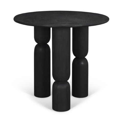 71138-AB - Sonel Matte Black Wood Pedestal Foyer Table