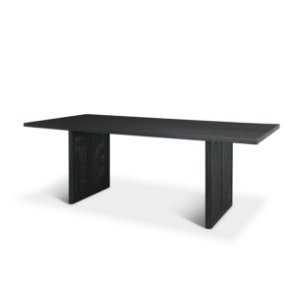 Grier 84"L x 38"W Dining Table | Modern | Black Wood & Black Wood/Cane | Seats 8