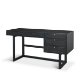 71145 - Grier  60" Black Solid Wood W/ Black Cane Office Desk