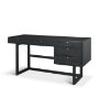 71145 - Grier  60" Black Solid Wood W/ Black Cane Office Desk