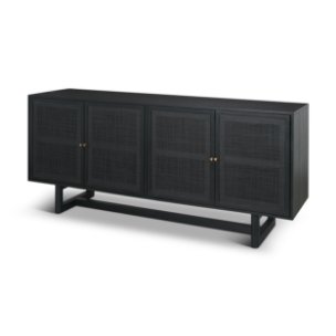 Grier 72" Black Wood W/ Black Cane Sideboard