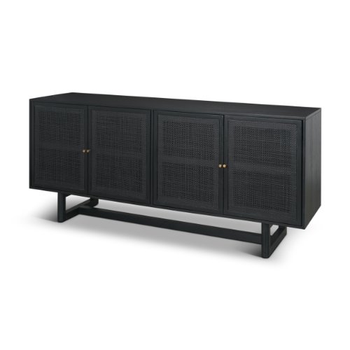 71146 - Grier 72" Black Wood W/ Black Cane Sideboard