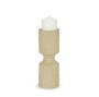 71150 - Akira Small Textured Beige Metal Pillar Candle Holder