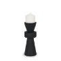 71152 - Odilia Small Smooth Matte Black Metal Geometric Pillar Candle Holder