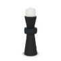 71153 - Odilia Large Smooth Matte Black Metal Geometric Pillar Candle Holder