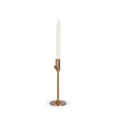 71156 - Chantria Small Solid Natural Brass Adjustable Taper Candle Holder