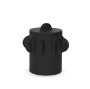 71160 - Deacon Small Matte Black Metal Canister with Sculptural Handles