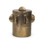 71163 - Deacon Large Antiqued Gold Metal Canister with Sculptural Handles
