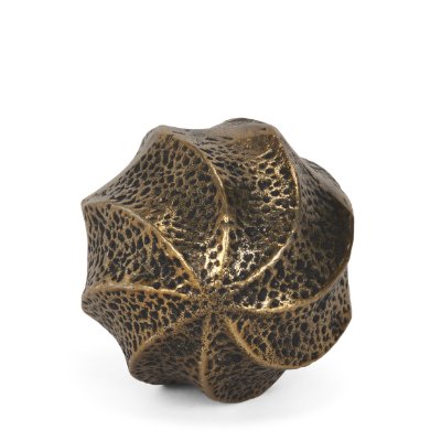 71164 - Imani Small Sculptural Textured Antiqued Gold Metal Decorative Orb Object