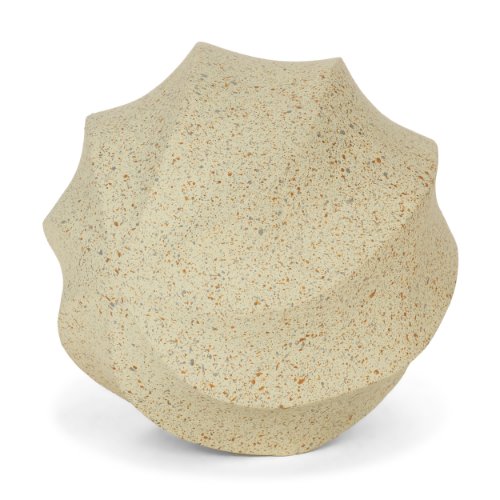 71167 - Imani Large Sculptural Textured Beige Metal Decorative Orb Object