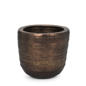 Aivana Large Antiqued Gold Metal Floor Vase