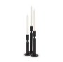 71174 - Declan Textured Matte Black Cast Metal Taper Candle Holder