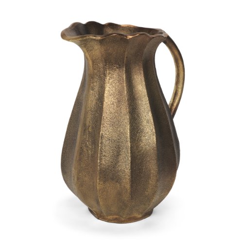 71175 - Anya Antiqued Brass Scalloped Petal Cast Metal Jug