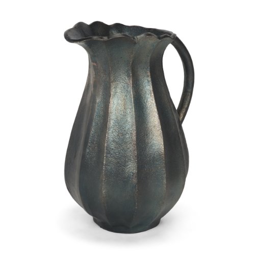 71176 - Anya Matte Black Scalloped Petal Cast Metal Jug