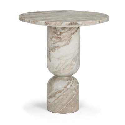 71181-AB - Nylah Solid Pink Marble Round Accent Table