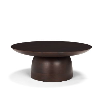 71183 - Sadira Small Mid-Dark Brown Solid Wood Round Riser