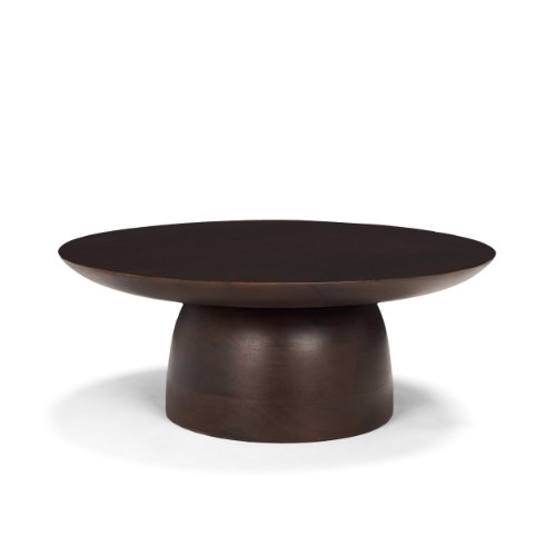 71183 - Sadira Small Mid-Dark Brown Solid Wood Round Riser