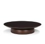 71184 - Sadira Large Mid-Dark Brown Solid Wood Round Riser