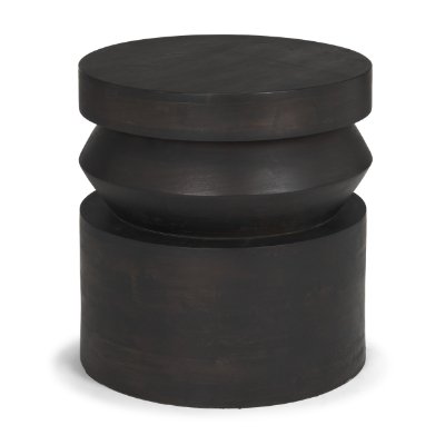 71185 - Rashama Dark Brown Wood Stacked Geometric Round Accent Table
