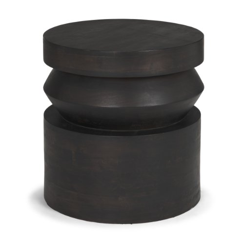 71185 - Rashama Dark Brown Wood Stacked Geometric Round Accent Table