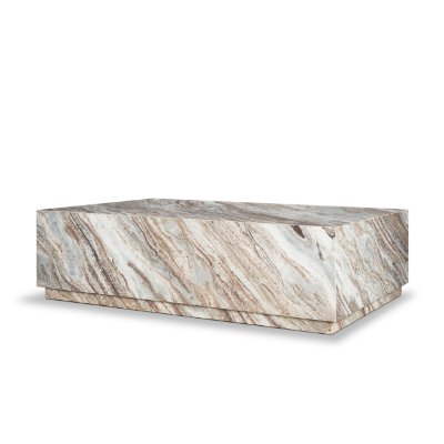 71190 - Matteo Solid Pink Marble Rectangular Coffee Table
