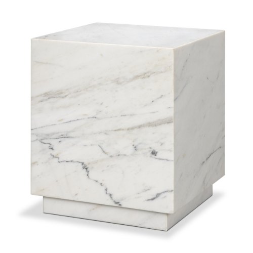 71192 - Matteo Solid White Marble Square Side Table