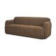 71196 - Saga Textured Brown Plush Fabric 3 Seater Sofa