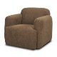 71198 - Saga Textured Brown Plush Fabric Upholstered Chair