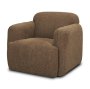 71198 - Saga Textured Brown Plush Fabric Upholstered Chair