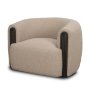 71200 - Kornelia Textured Mushroom Fabric Barrel Accent Chair