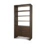 71231 - Belford 2-Door Open Dark Brown Oak Wood Shelving Unit
