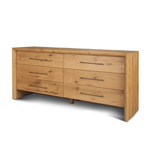 71237 - Belford 6-Drawer Light Brown Oak Wood Dresser