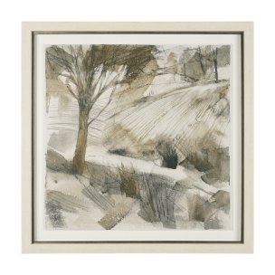 Deer Trail I by Mercana Studio Hand Embelished Textured Framed Artwork Matted under Glass