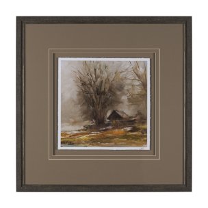 Autumn in the Village II by Mercana Studio Textured Framed Artwork Matted under Glass