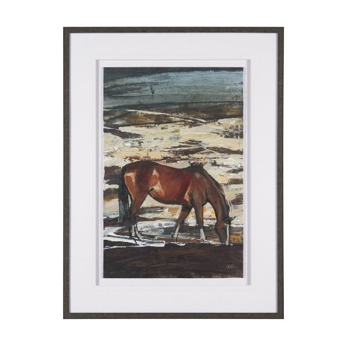 15926 - Equine Echoes I by Mercana Studio Hand Embelished Textured Framed Artwork Matted under Glass