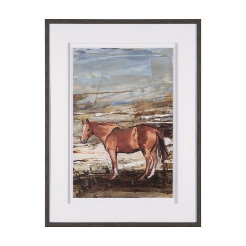 15927 - Equine Echoes II by Mercana Studio Hand Embelished Textured Framed Artwork Matted under Glass