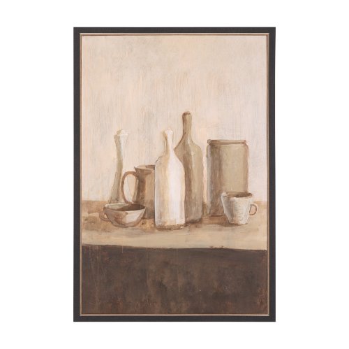 102706-FL - Bottled Perspective II by Mercana Studio Hand-Embellished Textured Framed Canvas Artwork