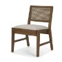 71243 - Reid Framed Brown Cane Cream Fabric Dining Chair