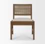 71243 - Reid Framed Brown Cane Cream Fabric Dining Chair